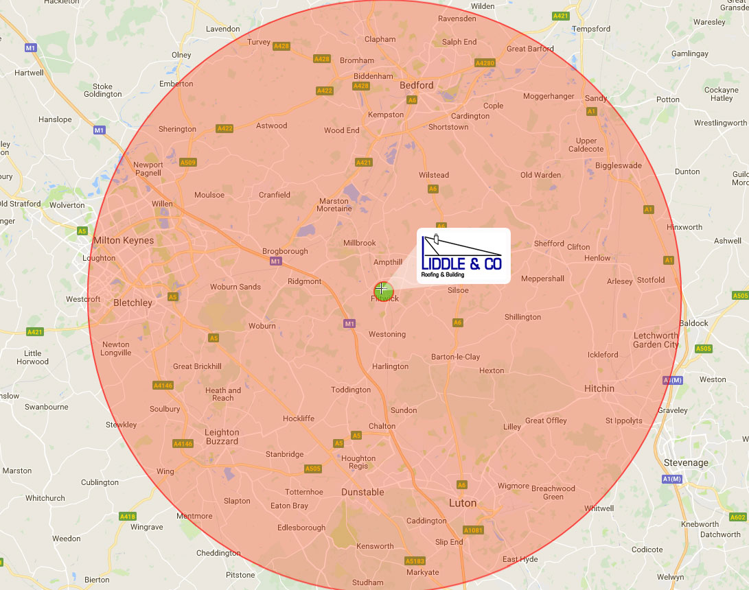 a map showing the catchment area for where Liddle & Co. covers